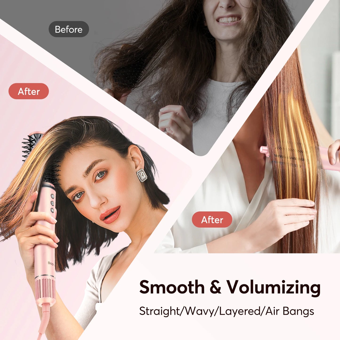 5 in 1 Hair Dryer Hot Air Comb Electric Hair Curling Iron 1200W High Speed Blower Multifunctional Styling Tools Hairdryer