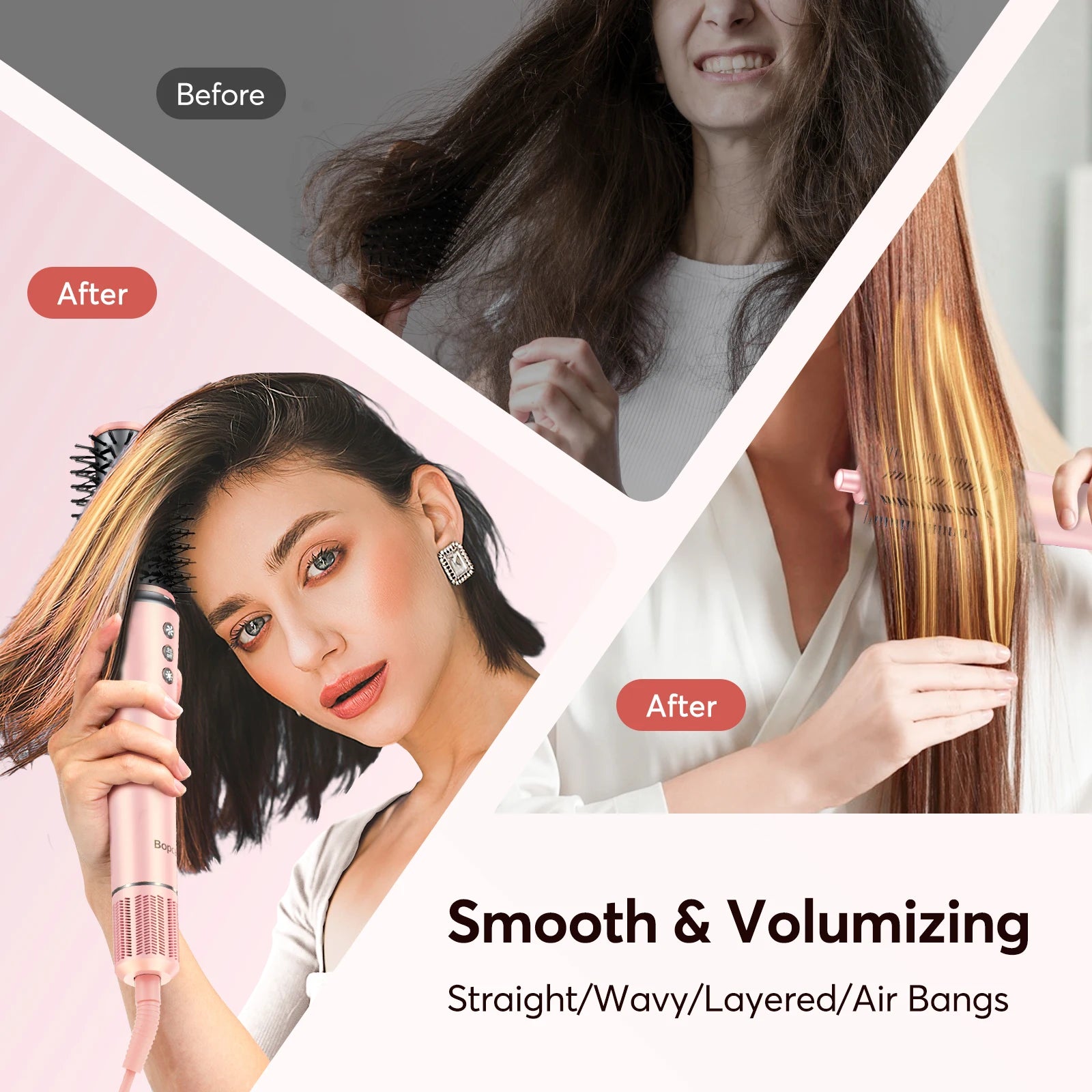 5 in 1 Hair Dryer Hot Air Comb Electric Hair Curling Iron 1200W High Speed Blower Multifunctional Styling Tools Hairdryer