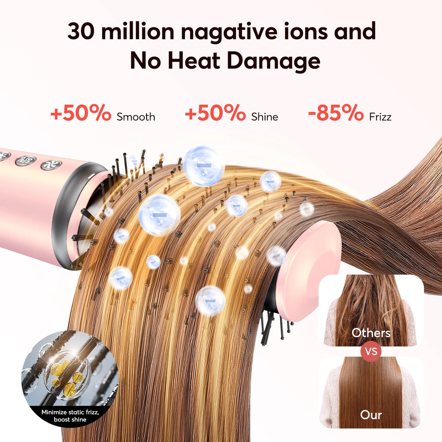 5 in 1 Hair Dryer Hot Air Comb Electric Hair Curling Iron 1200W High Speed Blower Multifunctional Styling Tools Hairdryer