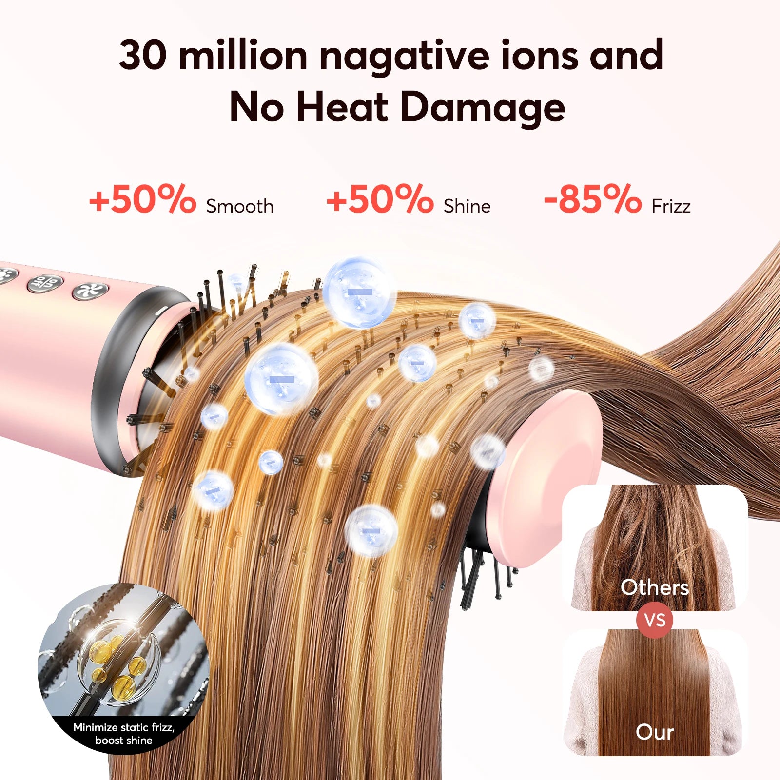 5 in 1 Hair Dryer Hot Air Comb Electric Hair Curling Iron 1200W High Speed Blower Multifunctional Styling Tools Hairdryer