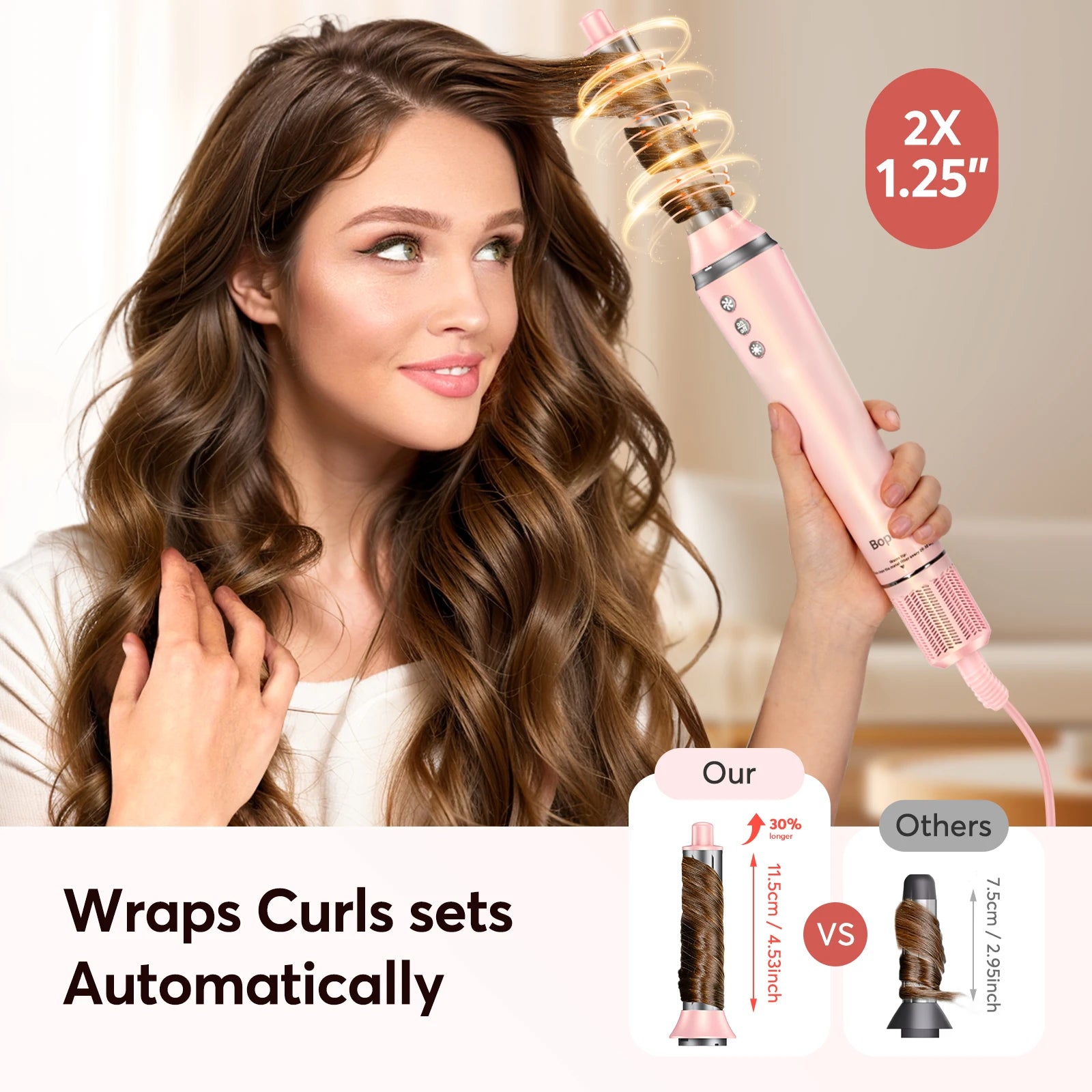 5 in 1 Hair Dryer Hot Air Comb Electric Hair Curling Iron 1200W High Speed Blower Multifunctional Styling Tools Hairdryer